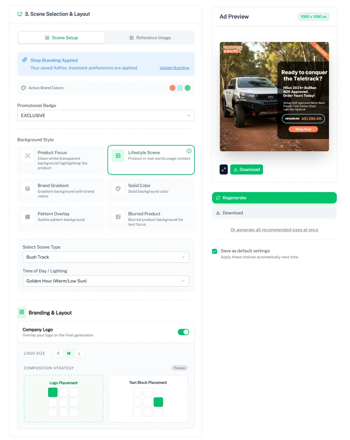 Ad Creator Interface